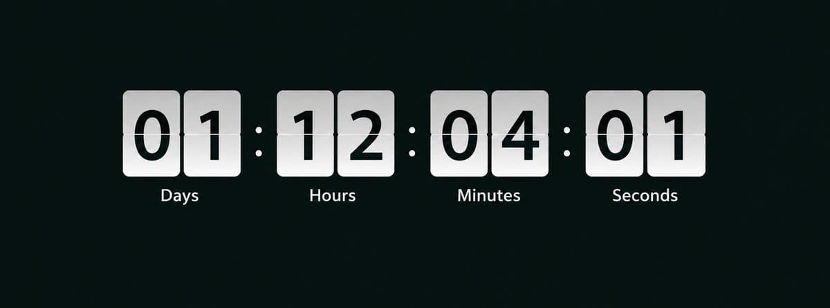A flip countdown clock